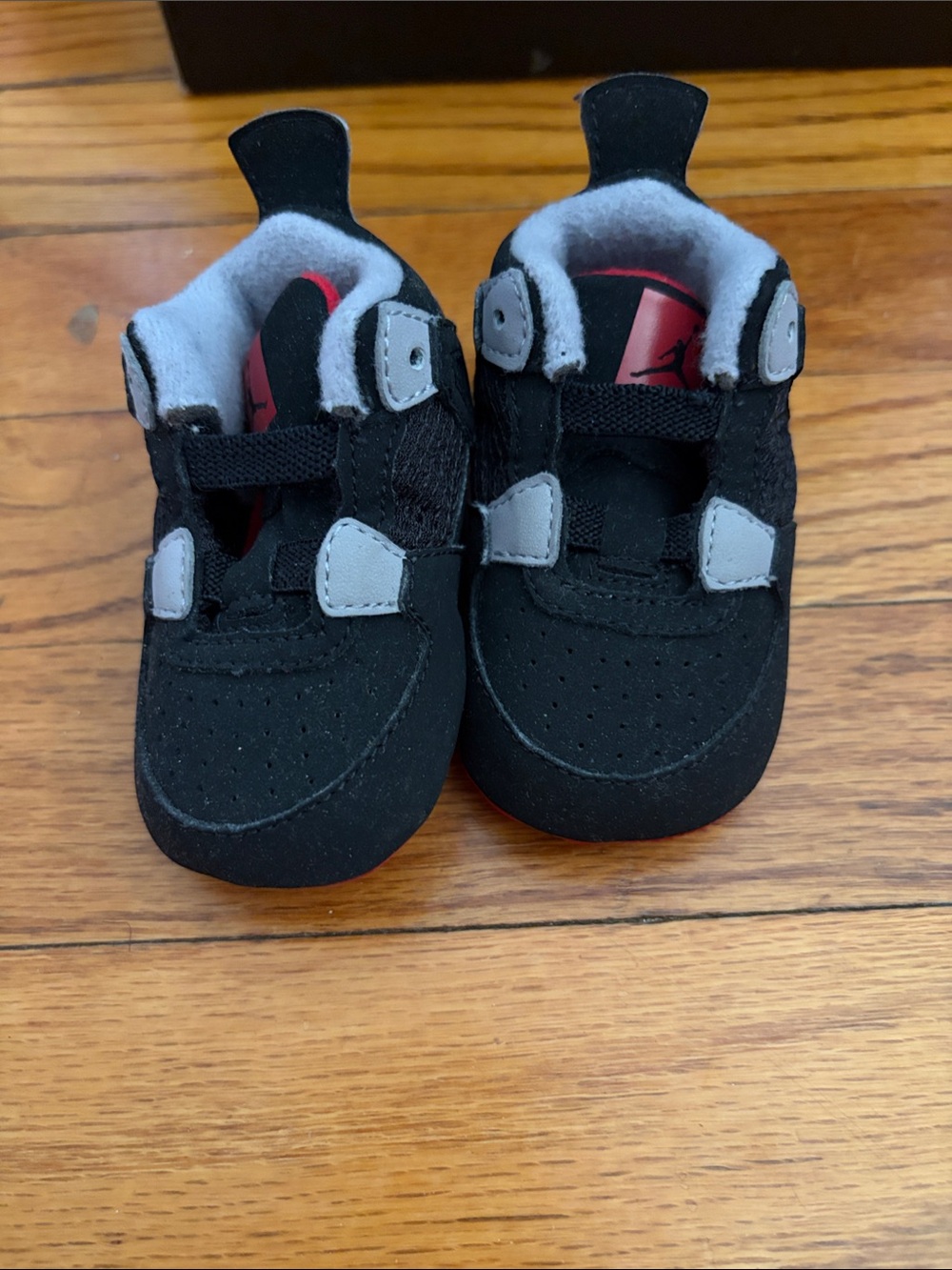 Jordan Baby Walker Shoes in Black and Red